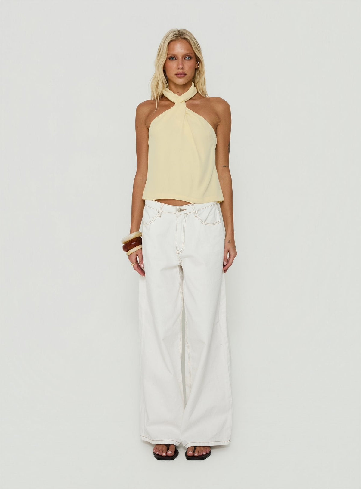 Adalynne Twist Front Top Yellow