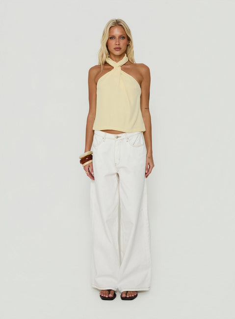 Adalynne Twist Front Top Yellow