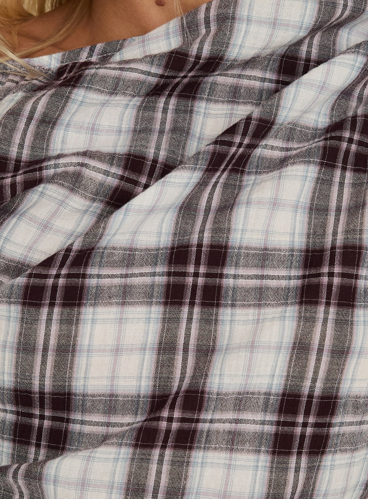 Khendall Off Shoulder Top Multi Check