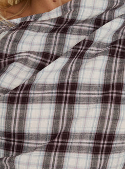 Khendall Off Shoulder Top Multi Check
