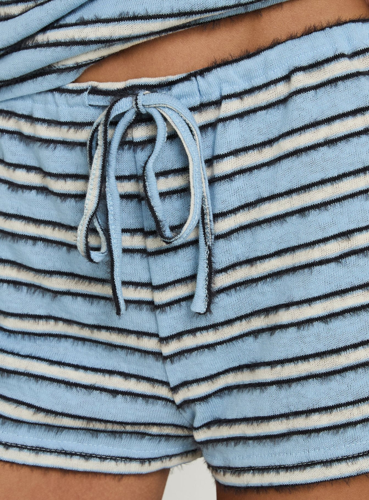 Meradith Tie Waist Shorts Blue Stripe