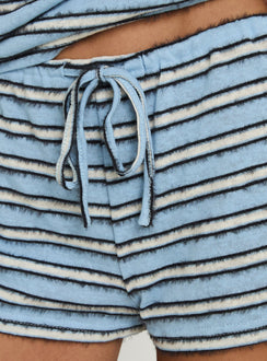 Meradith Tie Waist Shorts Blue Stripe