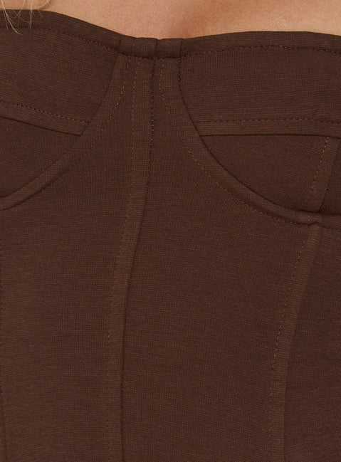 Nolla Strapless Structured Top Chocolate