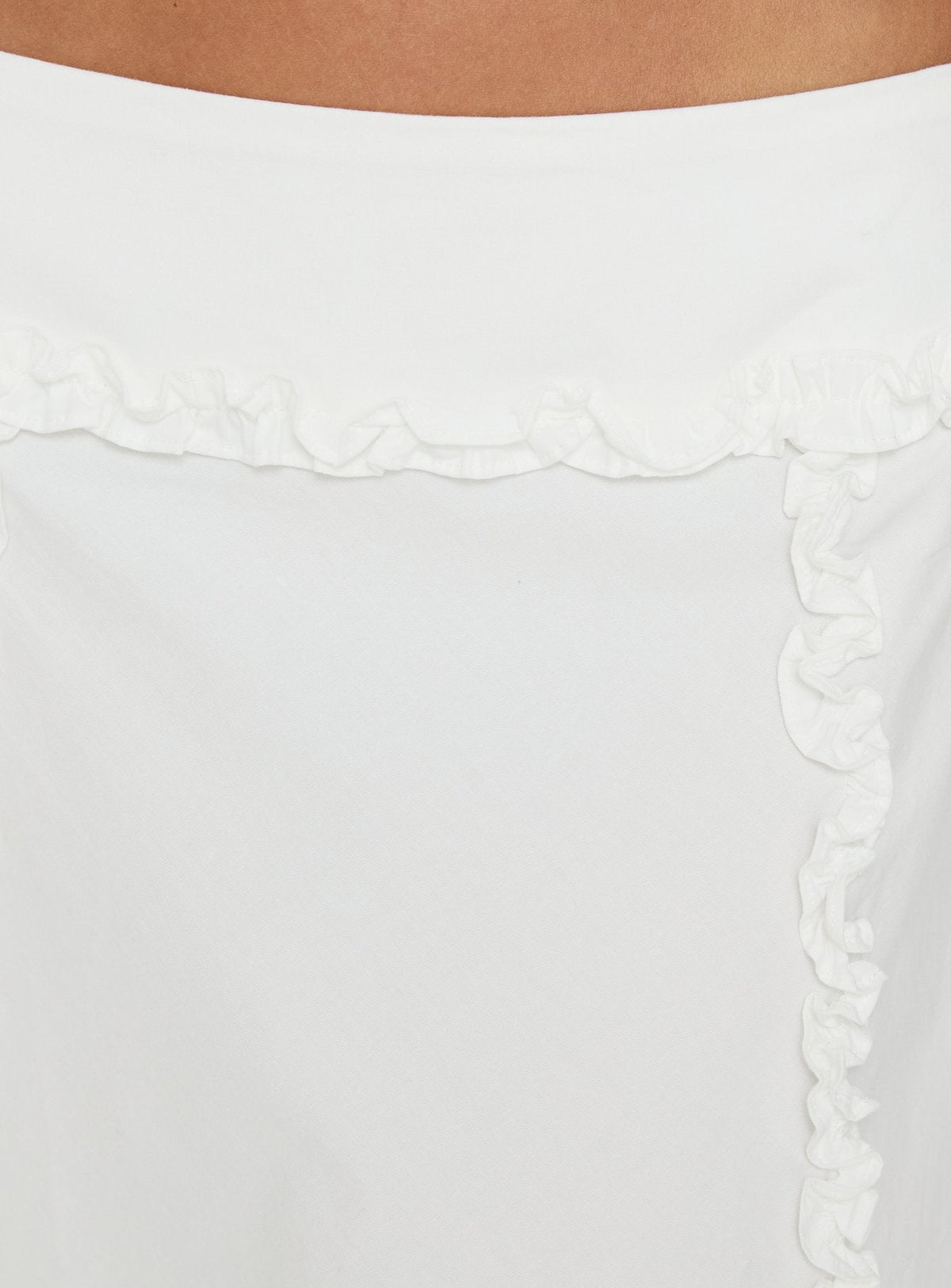 Sannah Ruffle Midi Skirt White