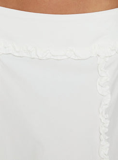 Sannah Ruffle Midi Skirt White