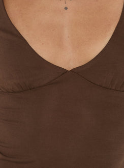 Marenn Split Sleeve Top Brown