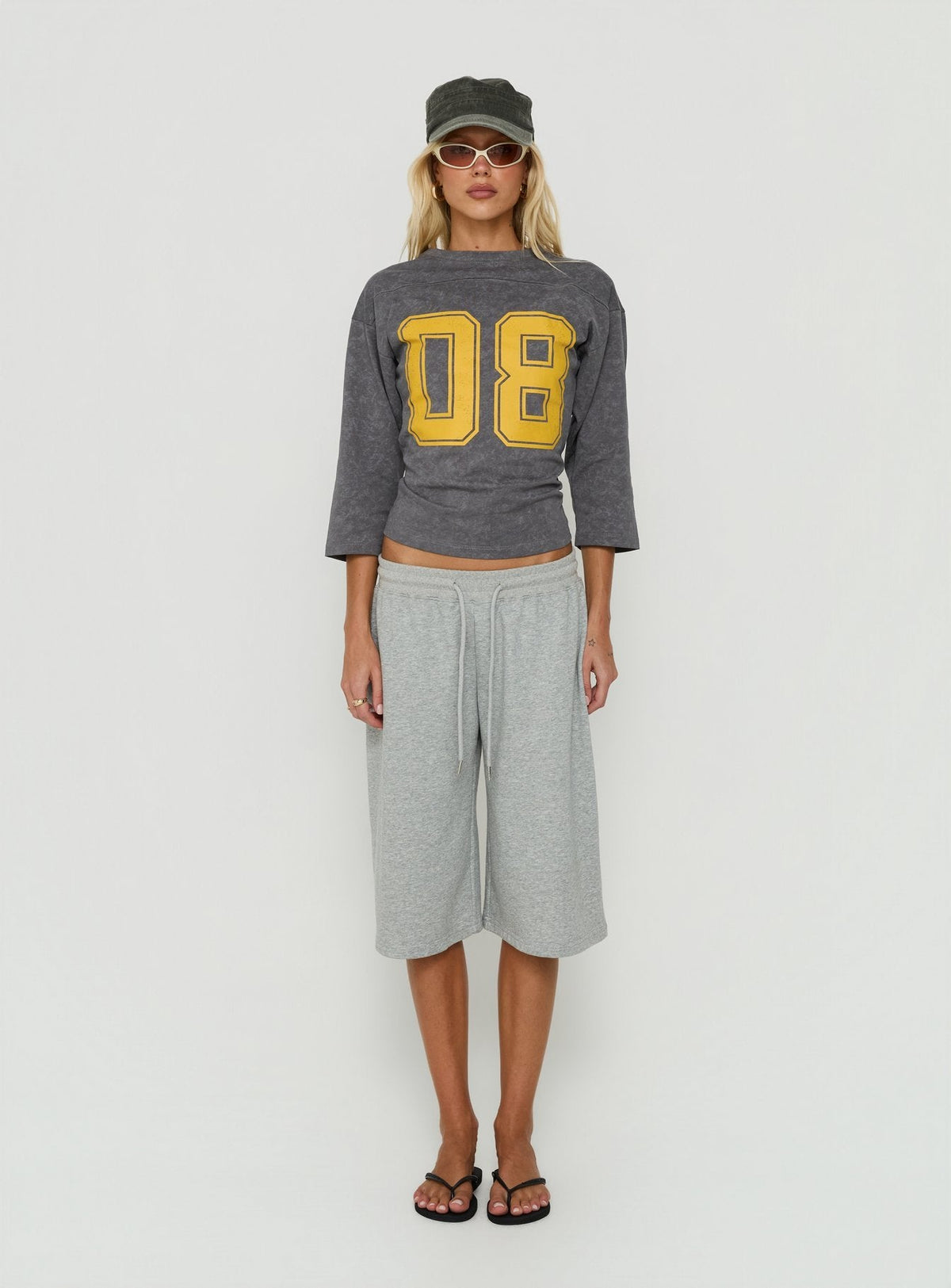 City 3/4 Sleeve Graphic Tee Grey / Yellow