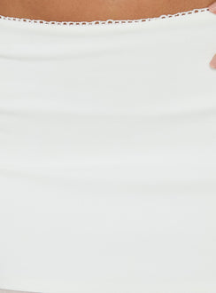 Camy Sheer Panelled Midi Skirt White
