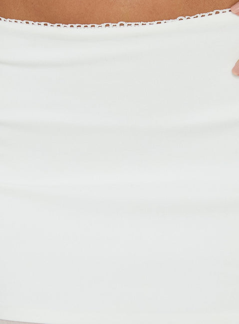Camy Sheer Panelled Midi Skirt White