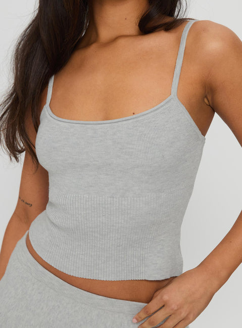 Juni Knit Cami Top Grey Marle
