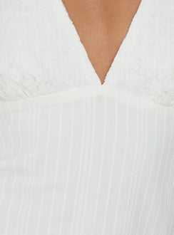 Alaskah Textured Halter Top White