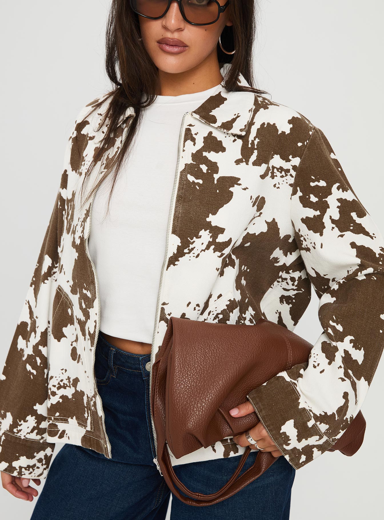 Another Life Zip Through Jacket Cow