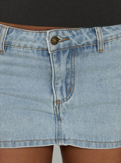 Rhode Denim Mini Skort Light Vintage Blue