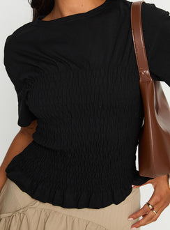 Maybe Tomorrow Ruched Top Black