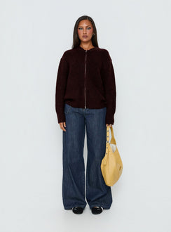 Lexene Zip Through Jumper Plum