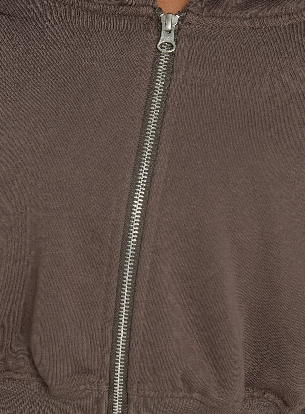 A closer look at the Lanna Fleece Zip Through Cropped Hoodie Grey in womens-jumpers with short length product Princess Polly