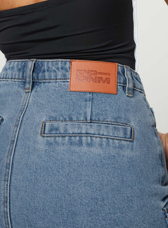 product Maberley Denim Mini Skirt Mid Wash Princess Polly  Mini Skirts 