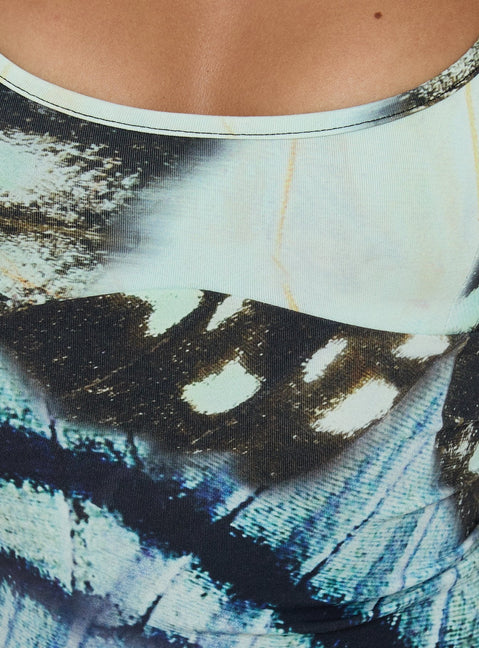 Full Focus Cami Top Blue Butterfly