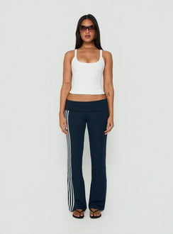 Layover Straight Leg Pants Navy Stripe
