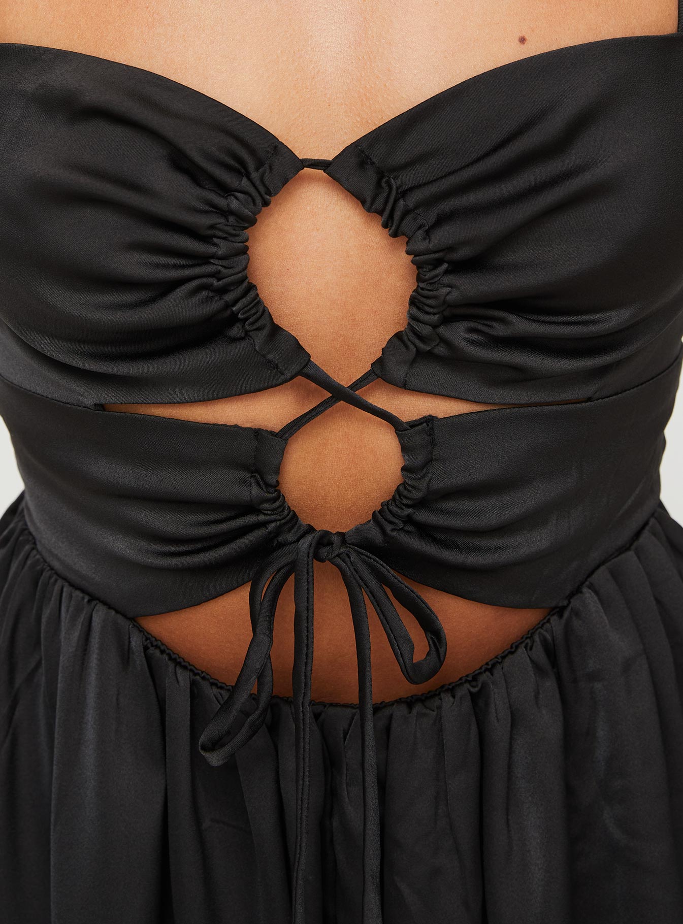 Rozalyn Tie Front Romper Black