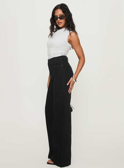 Goldie High Rise Wide Leg Jeans Black Tall