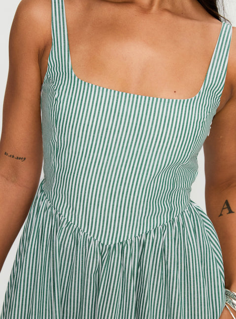 Cartmel Maxi Dress Green / White