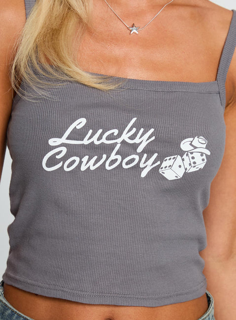 Lucky Cowboy Top Grey