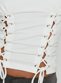 Lindee Tie Up Sleeveless Top White