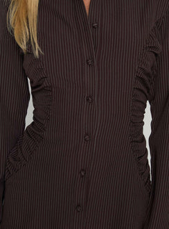 Insync Mini Dress Brown / Pinstripe