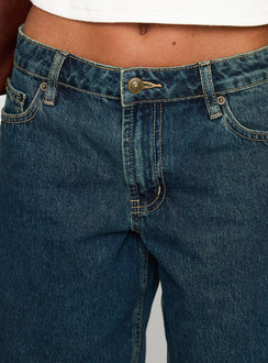 product Princess Polly Cult Classic Longline Denim Shorts Vintage Wash Low Rise Shorts 