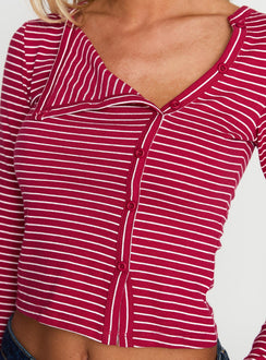 Passoni Long Sleeve Top Red / White Stripe