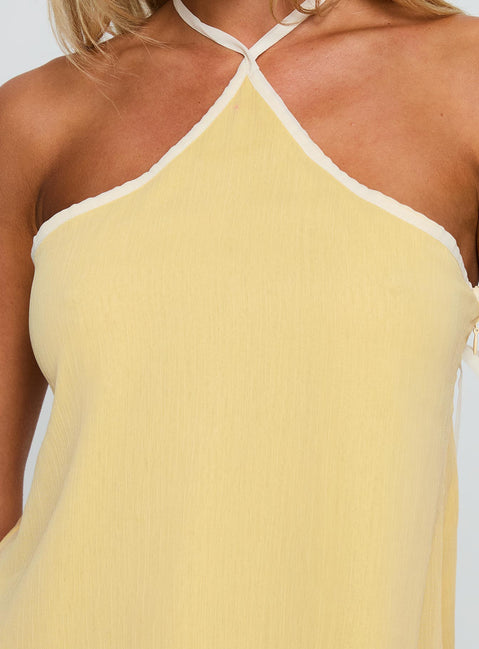 Rafaella Halter Top Lemon / Cream