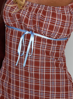 Love Supreme Mini Dress Red Check