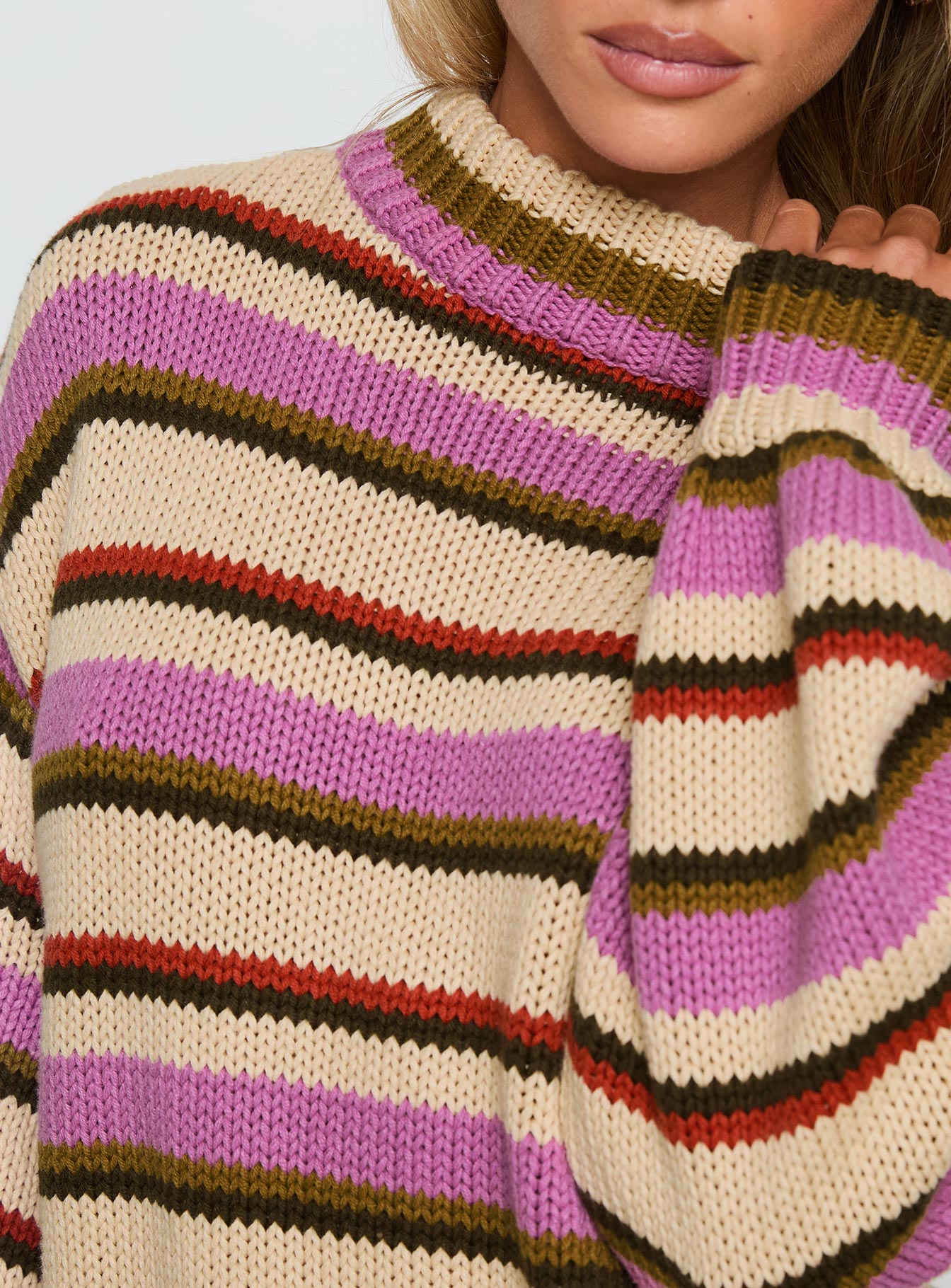 Got The Music Knit Sweater Multi Stripe