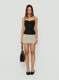 Elsea Structured Cami Top Black