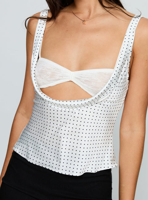 Delilah Top Porcelain Polka