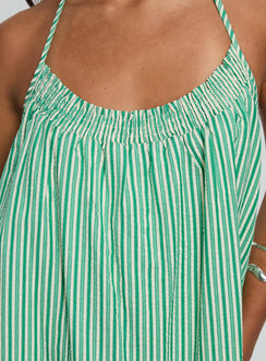 Winx Halter Mini Dress Green Stripe