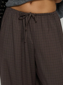 Bungala Oversized Relaxed Pant Brown Check Petite