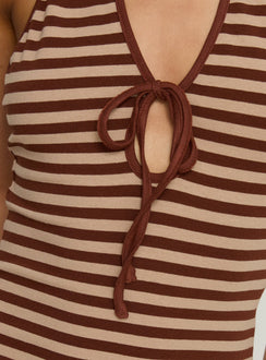 Mabilia Tie Detail Halter Mini Dress Multi Stripe