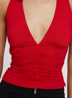 Temptress Halter Top Red