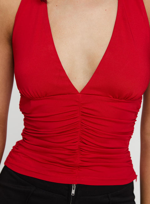 Temptress Halter Top Red