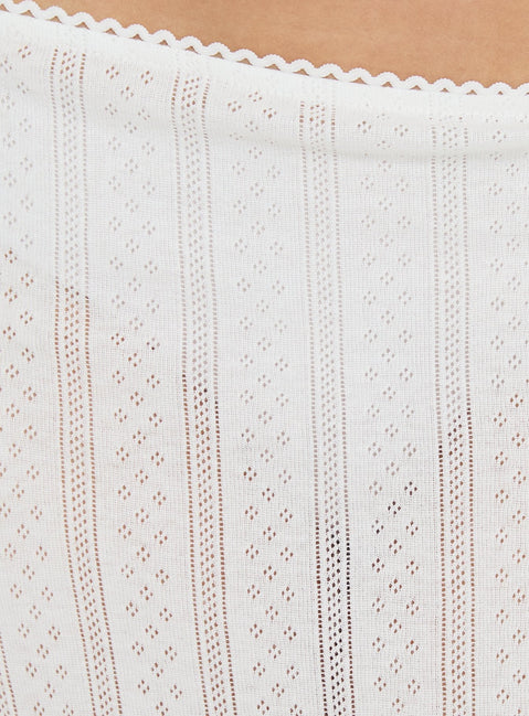 Featuring the Coralyne Pointelle Midi Skirt White womens-skirts in midi length product Princess Polly