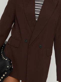 Katrice Oversized Blazer Chocolate