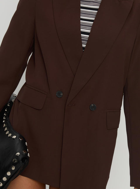 Katrice Oversized Blazer Chocolate