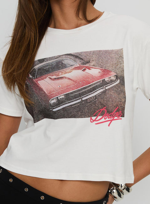 Dodge Girl Graphic Top White