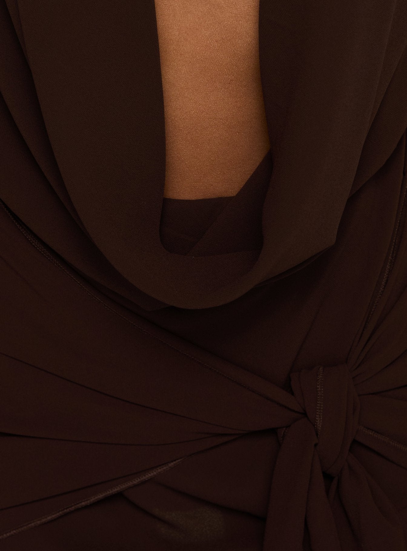 Snakepit Halter Plunge Mini Dress Chocolate