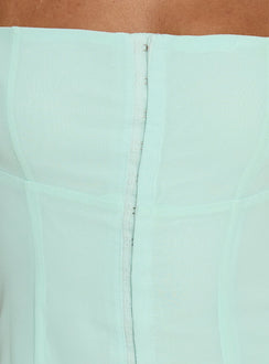Delamere Tie Neck Top Aqua