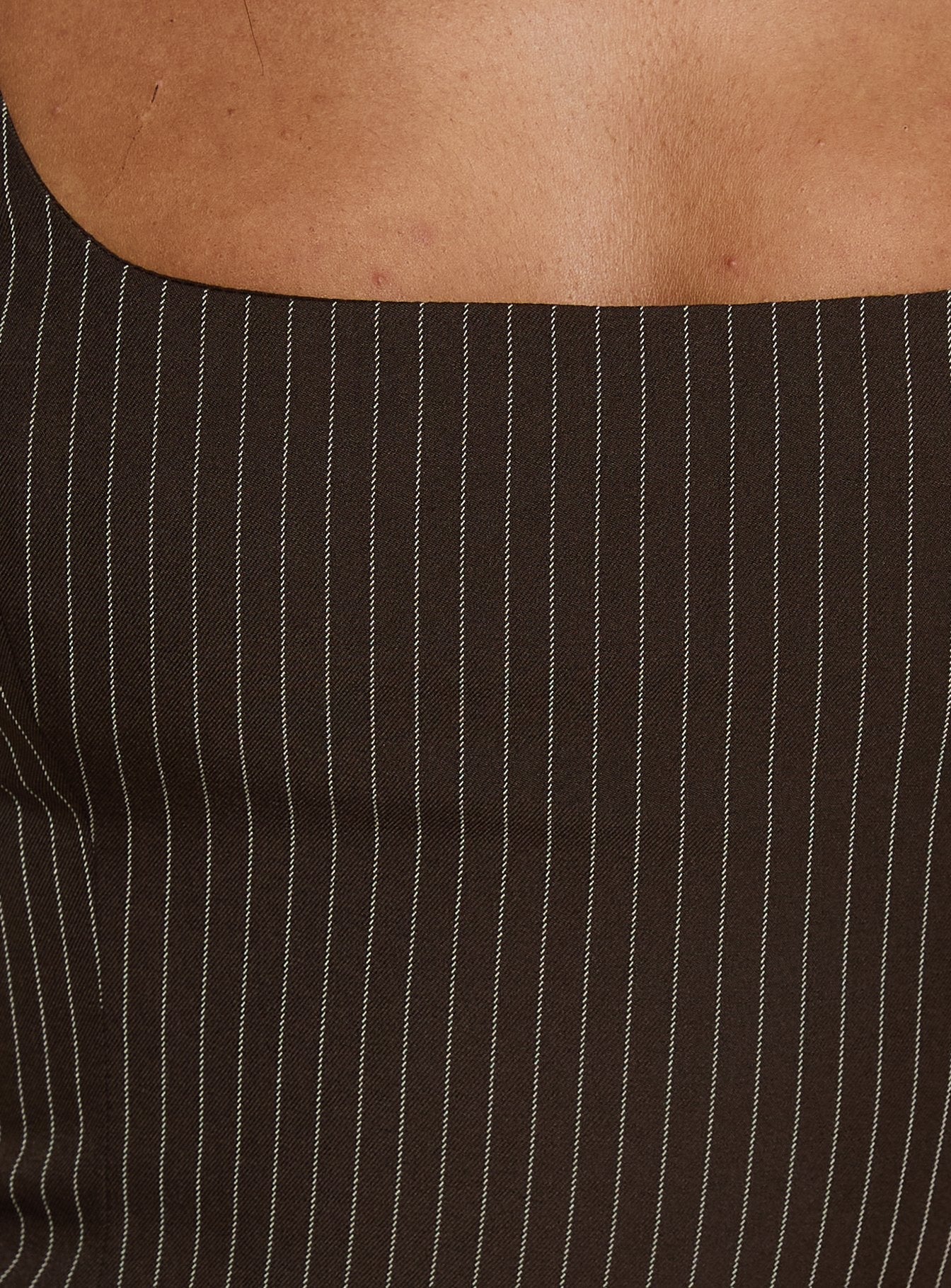 Party Invitations Tailored Top Brown Pinstripe