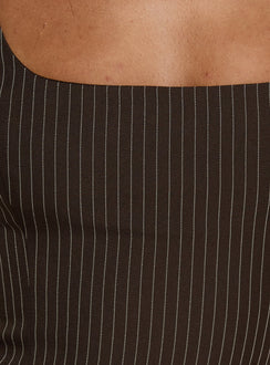 Party Invitations Tailored Top Brown Pinstripe