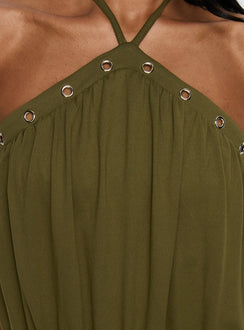 Sunnee Eyelet Detail Romper Green